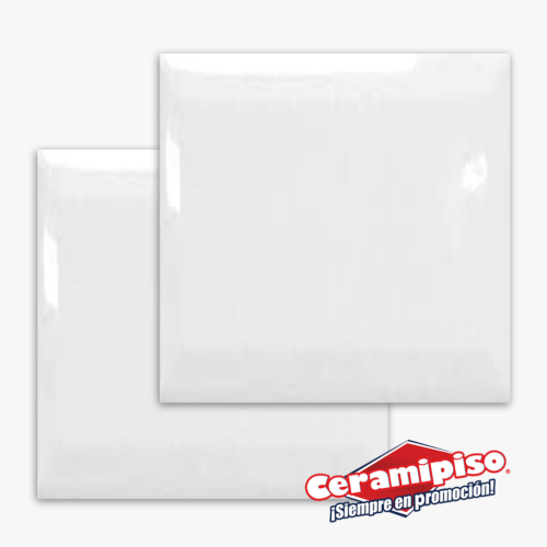Piso cerámico brillante blanco