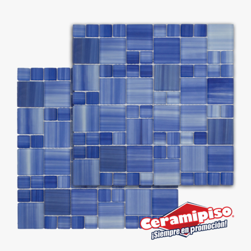 Piso cerámico Mosaico azul